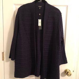 Talbots Navy cardigan 2xl petite  3/4 sleeve